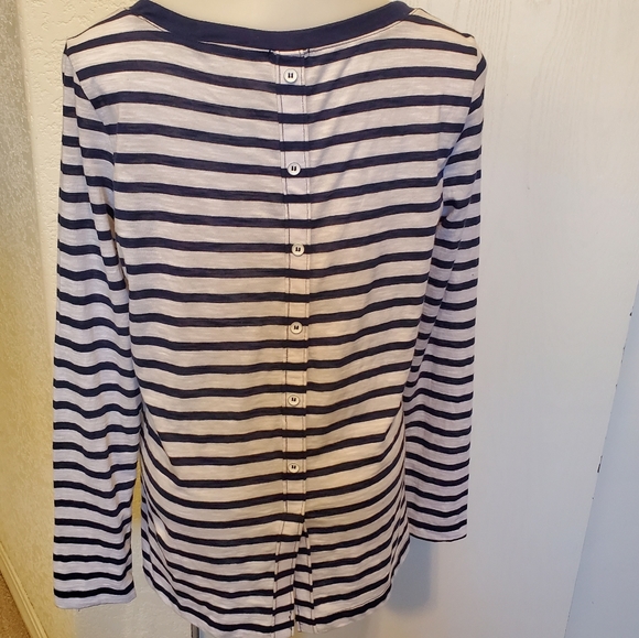 Anthropologie Splendid Striped Navy & White Tee - Picture 5 of 11